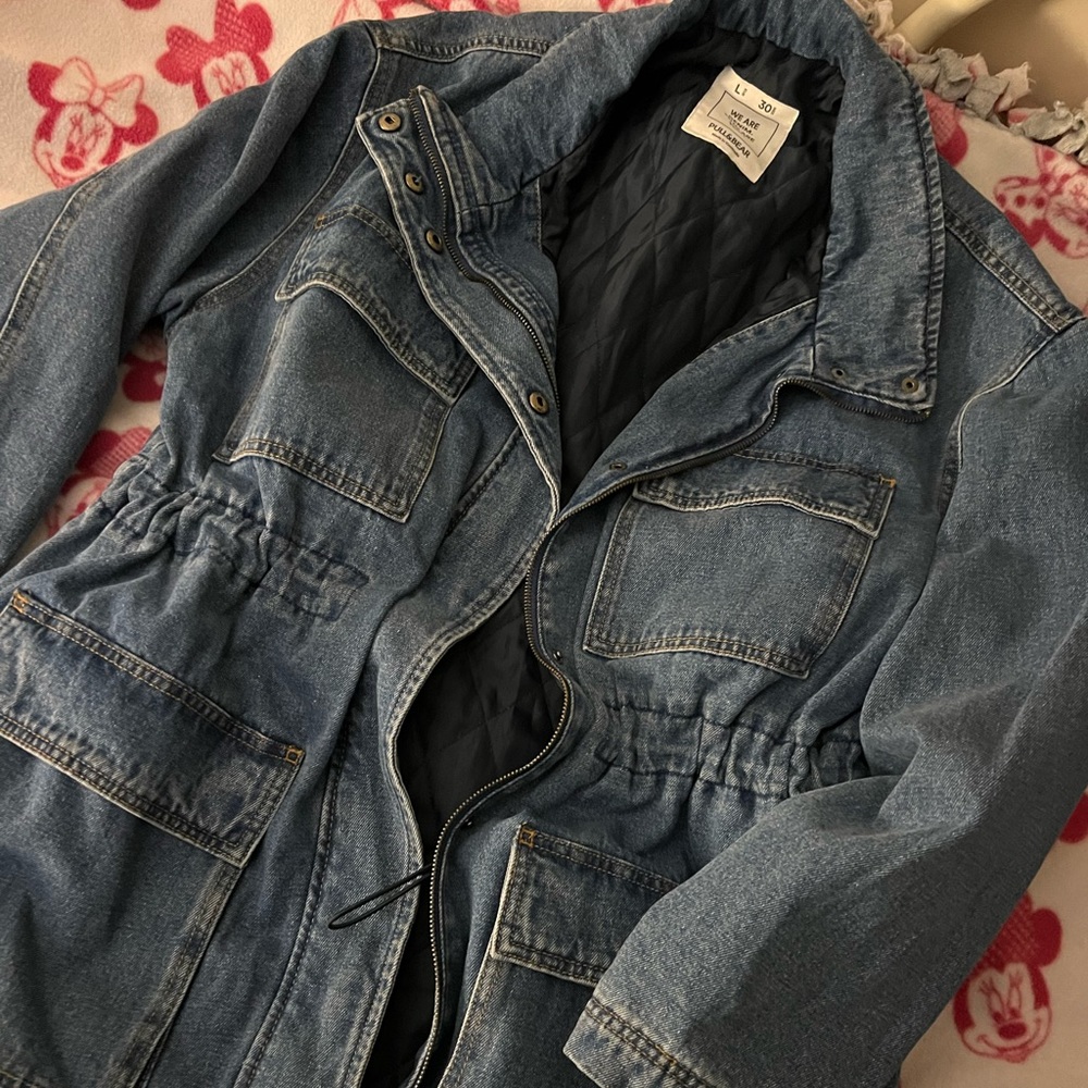 Pull & Bear Denim Cargo padded jacket
